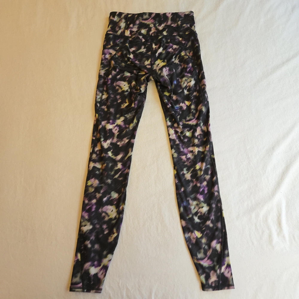 Athleta Small Tall Inseam Rainier High Rise Leggings Lyra Garden Black Purple - Picture 11 of 16